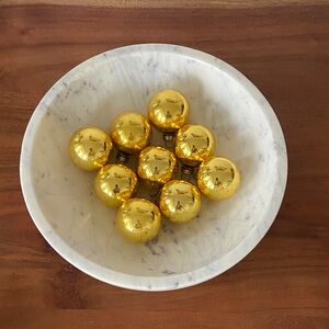 Vintage gold ball christmas ornaments bundle of 9 holiday tree decor